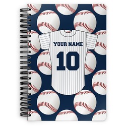 Baseball Jersey Spiral Notebook - 7x10 w/ Name and Number