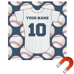 Baseball Jersey Square Car Magnet - 10" (Personalized)