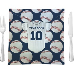 Baseball Jersey Glass Square Lunch / Dinner Plate 9.5" (Personalized)