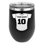 Baseball Jersey Stemless Stainless Steel Wine Tumbler - Black - Double Sided (Personalized)