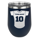 Baseball Jersey Stemless Stainless Steel Wine Tumbler - Navy - Double Sided (Personalized)