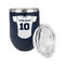 Baseball Jersey Stainless Wine Tumblers - Navy - Single Sided - Alt View