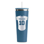 Baseball Jersey RTIC Everyday Tumbler with Straw - 28oz - Steel Blue - Double-Sided (Personalized)