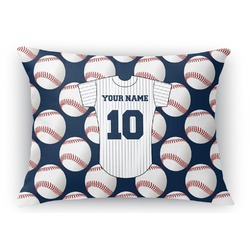 Baseball Jersey Rectangular Throw Pillow Case (Personalized)