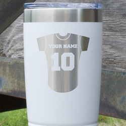 Baseball Jersey 20 oz Stainless Steel Tumbler - White - Double Sided (Personalized)