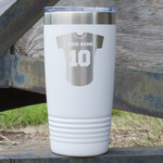 Baseball Jersey 20 oz Stainless Steel Tumbler - White - Single Sided (Personalized)