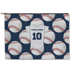 Baseball Jersey Zipper Pouch - Large - 12.5"x8.5" (Personalized)