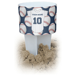 Baseball Jersey White Beach Spiker Drink Holder (Personalized)