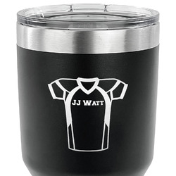 Football Jersey 30 oz Stainless Steel Tumbler - Black - Single Sided (Personalized)