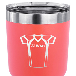 Football Jersey 30 oz Stainless Steel Tumbler - Coral - Double Sided (Personalized)