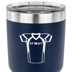 Football Jersey 30 oz Stainless Steel Tumbler - Navy - Single Sided (Personalized)