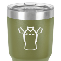 Football Jersey 30 oz Stainless Steel Tumbler - Olive - Double-Sided (Personalized)