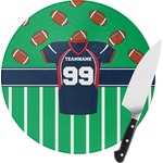 Football Jersey Round Glass Cutting Board - Small (Personalized)