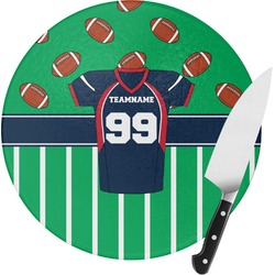 Football Jersey Round Glass Cutting Board - Small (Personalized)