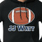 Football Jersey Black Hoodie on Model - CloseUp