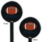 Football Jersey Black Plastic 5.5" Stir Stick - Double Sided - Round - Front & Back