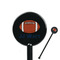 Football Jersey Black Plastic 5.5" Stir Stick - Round - Closeup