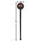 Football Jersey Black Plastic 7" Stir Stick - Round - Dimensions