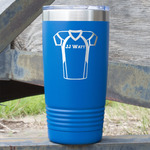 Football Jersey 20 oz Stainless Steel Tumbler - Royal Blue - Double Sided (Personalized)