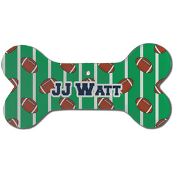 Football Jersey Ceramic Dog Ornament - Front w/ Name and Number