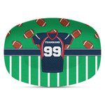 Football Jersey Plastic Platter - Microwave & Oven Safe Composite Polymer (Personalized)