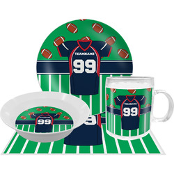 Football Jersey Dinner Set - Single 4 Pc Setting w/ Name and Number