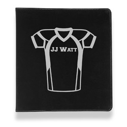 Football Jersey Leather Binder - 1" - Black (Personalized)