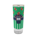 Football Jersey 2 oz Shot Glass -  Glass with Gold Rim - Single (Personalized)