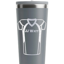 Football Jersey RTIC Everyday Tumbler with Straw - 28oz - Grey - Double-Sided (Personalized)