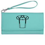 Football Jersey Ladies Leatherette Wallet - Laser Engraved- Teal (Personalized)