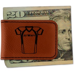 Football Jersey Leatherette Magnetic Money Clip - Single Sided (Personalized)