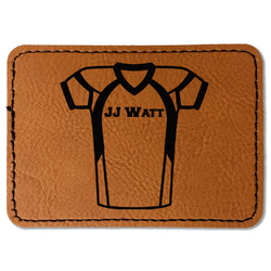 Football Jersey Faux Leather Iron On Patch - Rectangle (Personalized)
