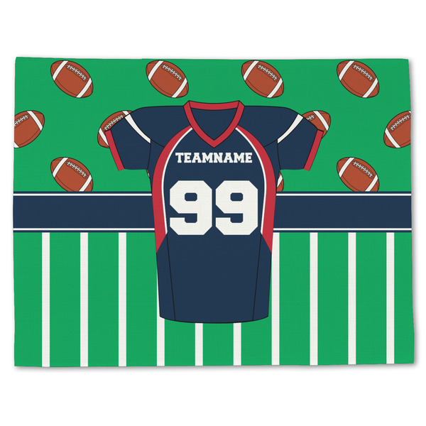 Custom Football Jersey Single-Sided Linen Placemat - Single w/ Name and Number