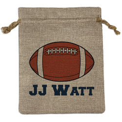 Football Jersey Medium Burlap Gift Bag - Front (Personalized)