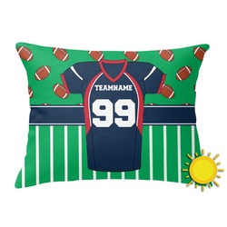 Football Jersey Outdoor Throw Pillow (Rectangular) (Personalized)