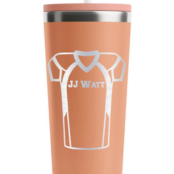 Football Jersey RTIC Everyday Tumbler with Straw - 28oz - Peach - Double-Sided (Personalized)