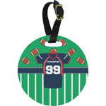 Football Jersey Plastic Luggage Tag - Round (Personalized)