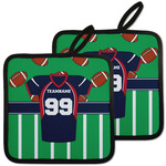 Football Jersey Pot Holders - Set of 2 w/ Name and Number