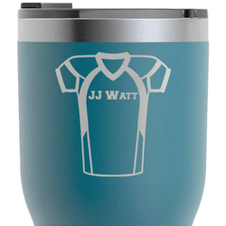 Football Jersey RTIC Tumbler - Dark Teal - Laser Engraved - Double-Sided (Personalized)