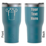 Football Jersey RTIC Tumbler - Dark Teal - Laser Engraved - Double-Sided (Personalized)