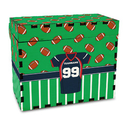 Football Jersey Wood Recipe Box - Full Color Print (Personalized)