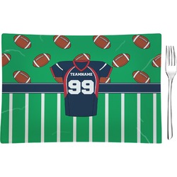 Football Jersey Rectangular Glass Appetizer / Dessert Plate - Single or Set (Personalized)