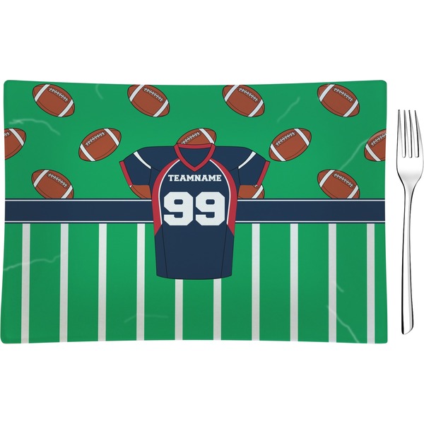 Custom Football Jersey Glass Rectangular Appetizer / Dessert Plate (Personalized)