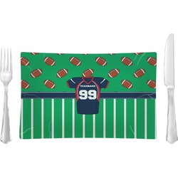 Football Jersey Glass Rectangular Lunch / Dinner Plate (Personalized)