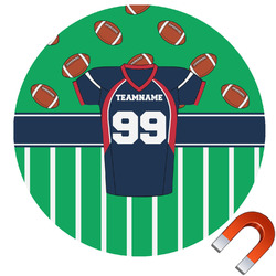 Football Jersey Round Car Magnet - 6" (Personalized)