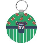 Football Jersey Round Plastic Keychain (Personalized)