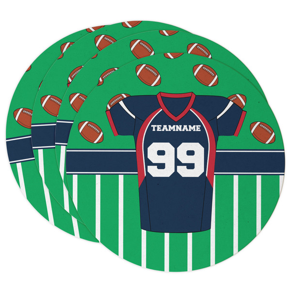 Custom Football Jersey Round Paper Coasters w/ Name and Number