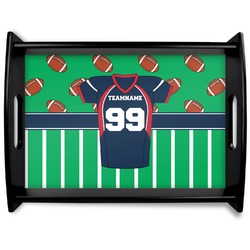 Football Jersey Black Wooden Tray - Large (Personalized)