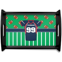 Football Jersey Black Wooden Tray - Small (Personalized)