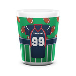 Football Jersey Ceramic Shot Glass - 1.5 oz - White - Set of 4 (Personalized)